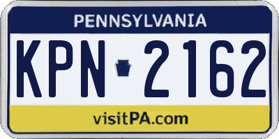 PA license plate KPN2162