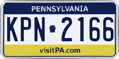 PA license plate KPN2166