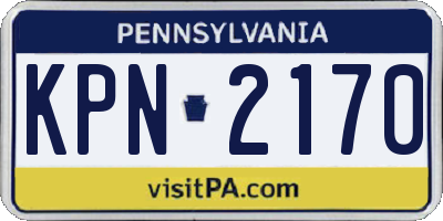 PA license plate KPN2170