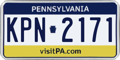 PA license plate KPN2171