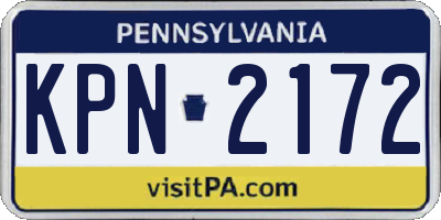 PA license plate KPN2172