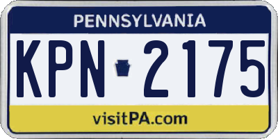 PA license plate KPN2175