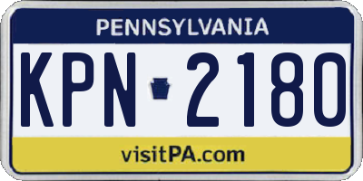 PA license plate KPN2180