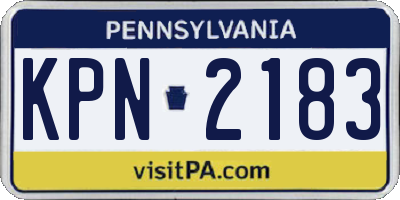 PA license plate KPN2183