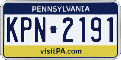 PA license plate KPN2191