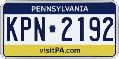PA license plate KPN2192