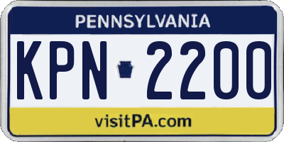 PA license plate KPN2200