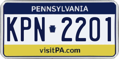 PA license plate KPN2201