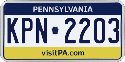 PA license plate KPN2203