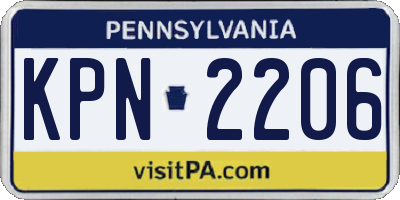 PA license plate KPN2206