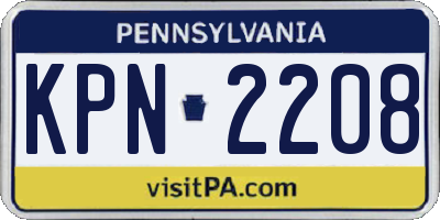PA license plate KPN2208