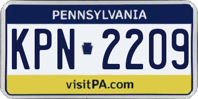 PA license plate KPN2209
