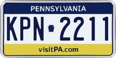 PA license plate KPN2211