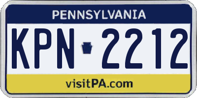 PA license plate KPN2212