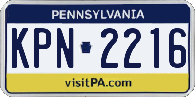PA license plate KPN2216