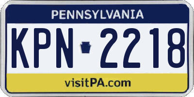 PA license plate KPN2218