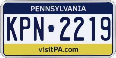 PA license plate KPN2219