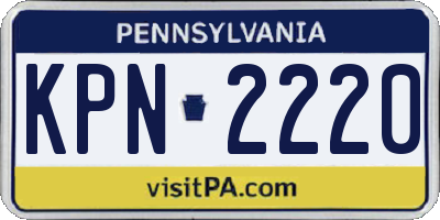PA license plate KPN2220