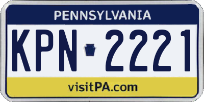 PA license plate KPN2221
