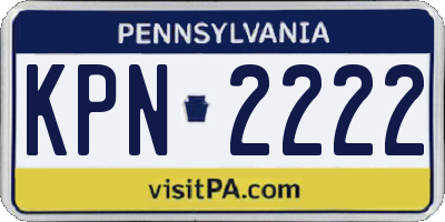 PA license plate KPN2222
