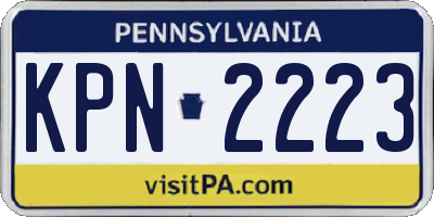 PA license plate KPN2223
