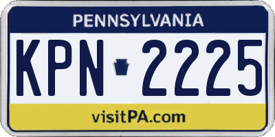 PA license plate KPN2225