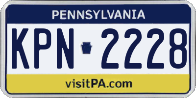 PA license plate KPN2228