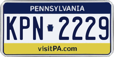 PA license plate KPN2229