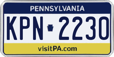 PA license plate KPN2230