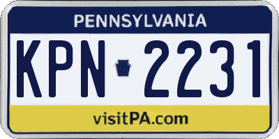 PA license plate KPN2231