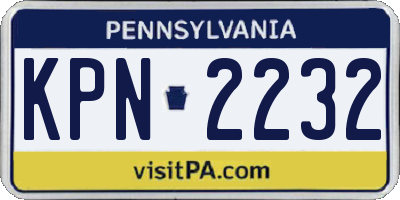 PA license plate KPN2232