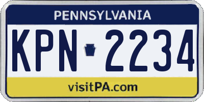 PA license plate KPN2234