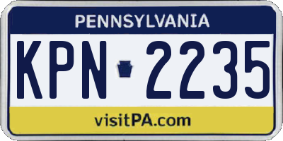 PA license plate KPN2235