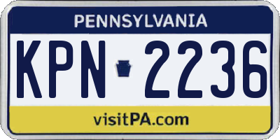 PA license plate KPN2236