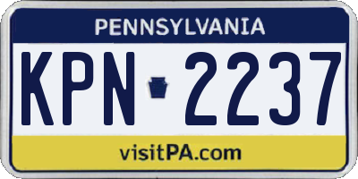 PA license plate KPN2237