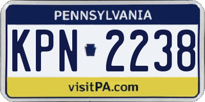 PA license plate KPN2238