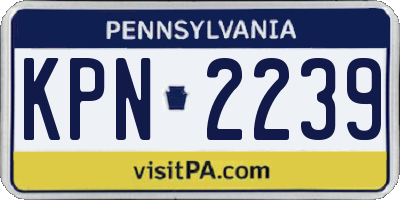PA license plate KPN2239