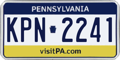 PA license plate KPN2241