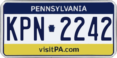 PA license plate KPN2242
