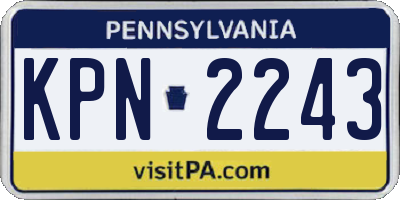 PA license plate KPN2243