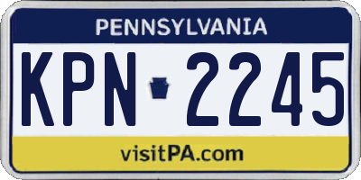 PA license plate KPN2245