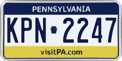 PA license plate KPN2247