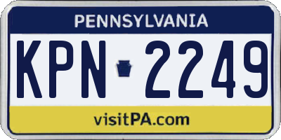 PA license plate KPN2249