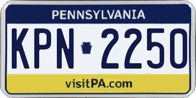 PA license plate KPN2250