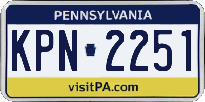 PA license plate KPN2251