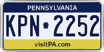 PA license plate KPN2252
