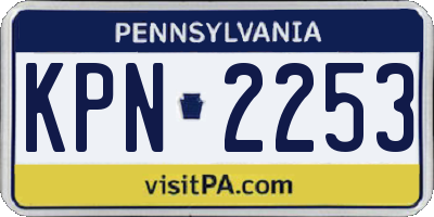 PA license plate KPN2253