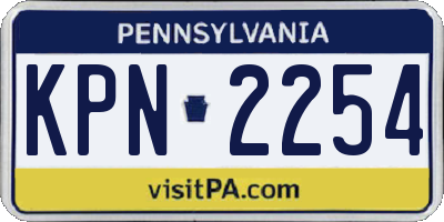 PA license plate KPN2254