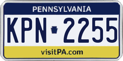PA license plate KPN2255