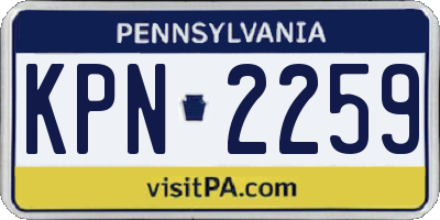 PA license plate KPN2259